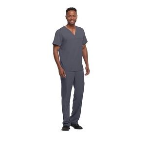 Healing Hands Scrubs - Men's Blue Label James Top in Pewter